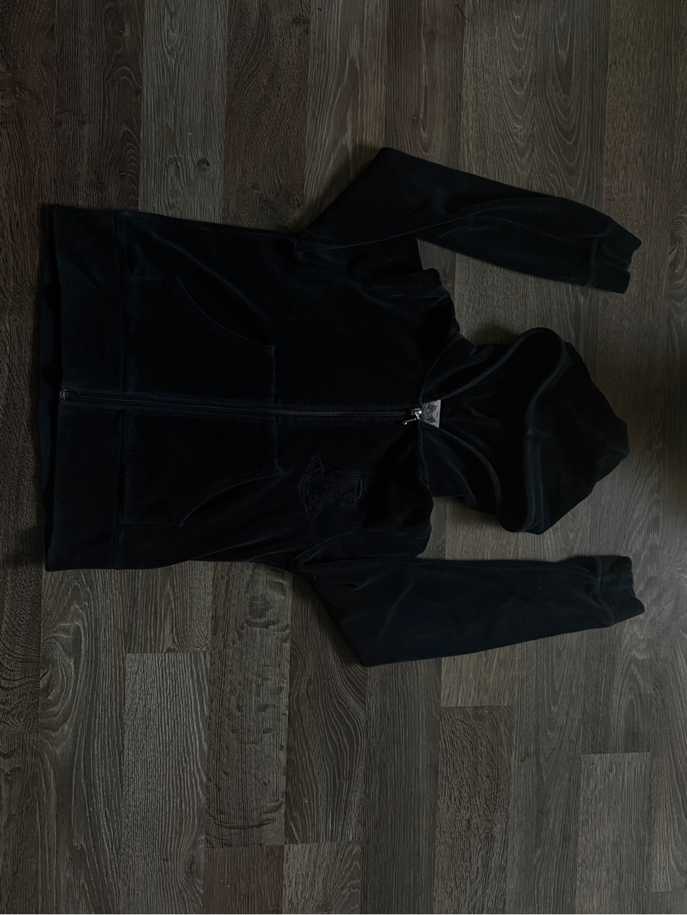 Y2k Juicy Couture Velour Zip Up Hopdie